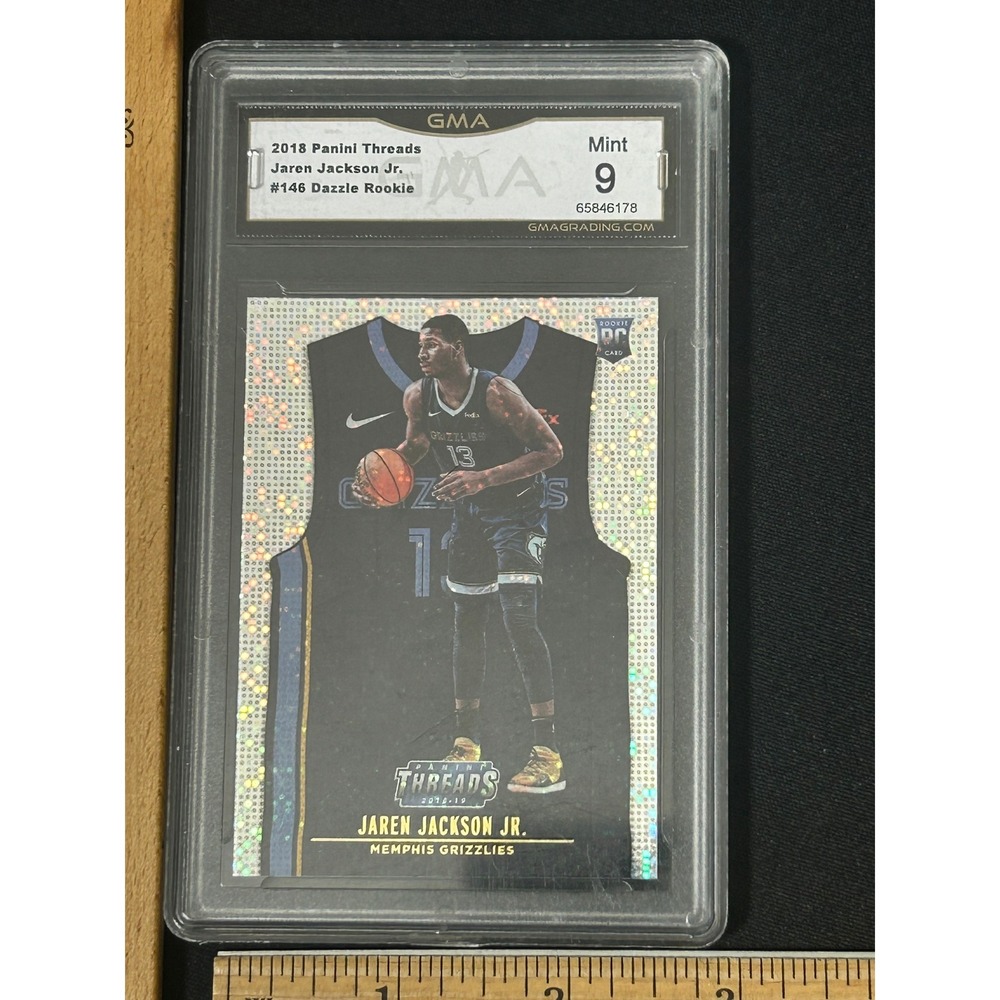 2018 Panini Threads Jaren Jackson Jr. Rookie Card #146 Dazzle GMA 9‎ Mint